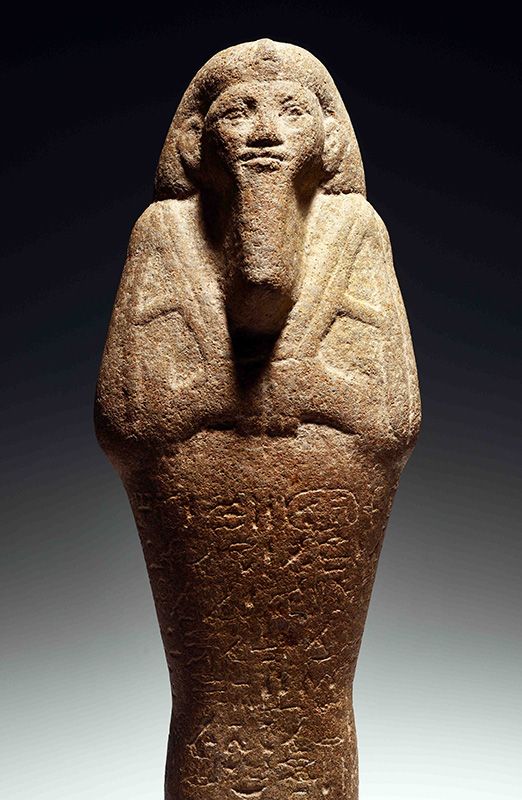 Twee Egyptische faraobeeldjes farao Taharka