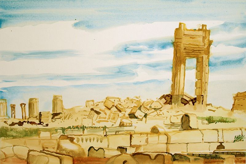 Tussen de ruïnes van Palmyra Beltempel